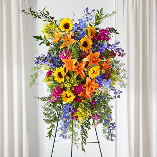 Sunlit Memories Standing Spray (Standard) – KELLY ANN'S FLORAL, Wilkes Barre PA