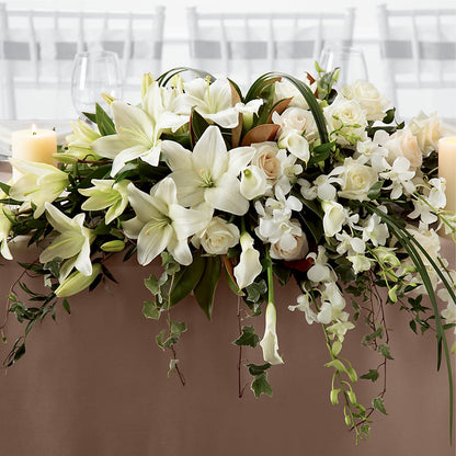 White Linen Arrangement – KELLY ANN'S FLORAL, Wilkes Barre PA