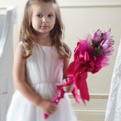 Sparkle Pink Flower Girl Bouquet – KELLY ANN'S FLORAL, Wilkes Barre PA